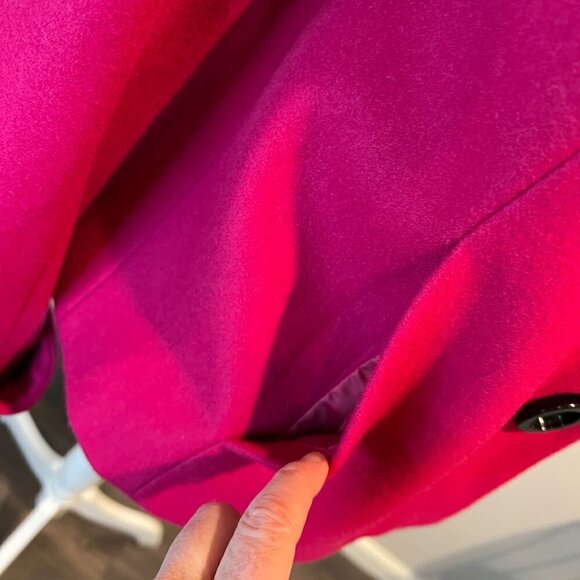 NWT Apostrophe Fuschia Wool Button down Coat, Size Medium - Picture 8 of 15
